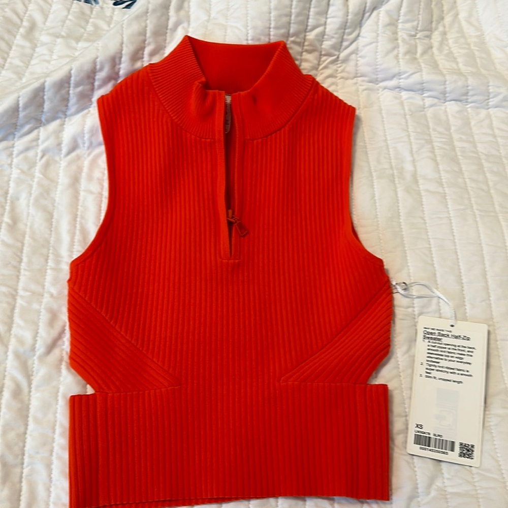Brand new Lululemon open back half zip sweater